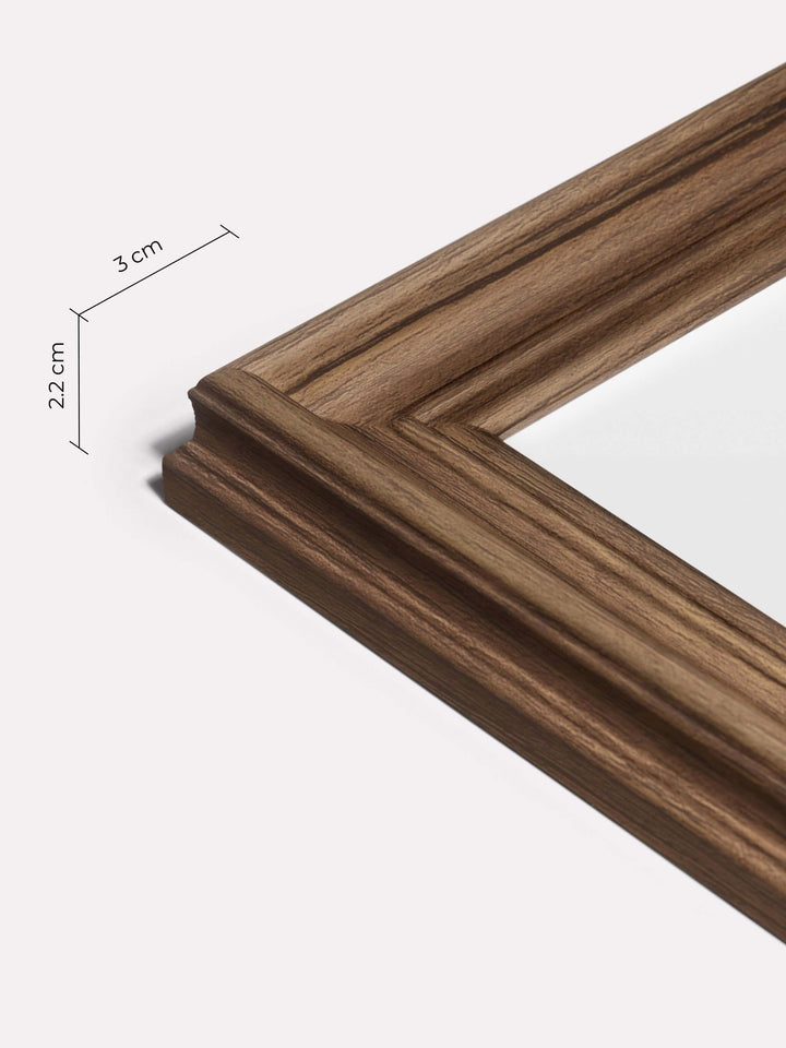 Decorative Frame, Walnut, A3 - Close-up view